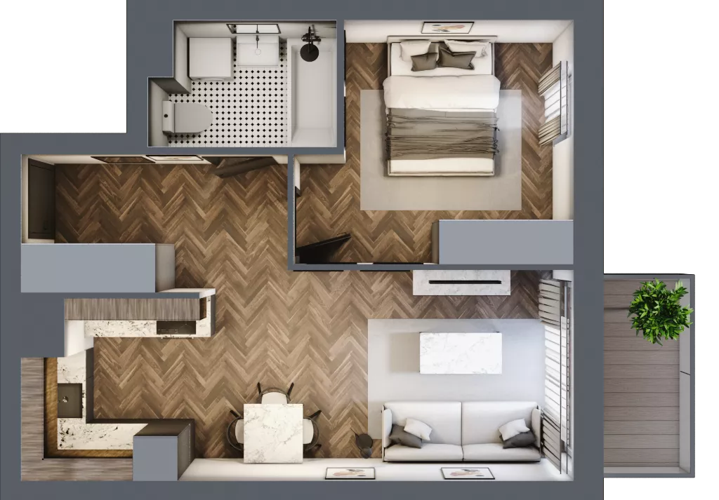 2 pokoje, mieszkanie 41,18 m², parter, oferta nr M82, Osiedle Św. Barbary, Tarnobrzeg, Siarkowiec, ul. Świętej Barbary 9a