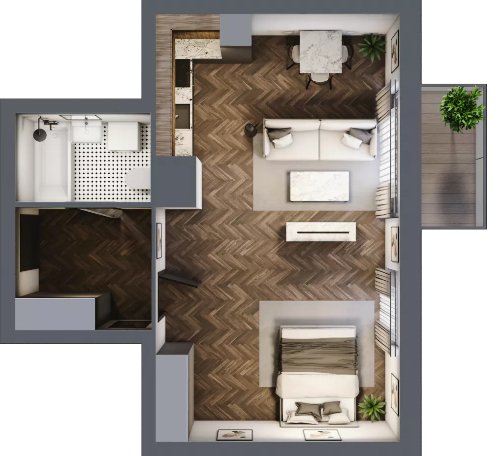 2 pokoje, mieszkanie 45,90 m², piętro 5, oferta nr M119, Osiedle Św. Barbary, Tarnobrzeg, Siarkowiec, ul. Świętej Barbary 9a