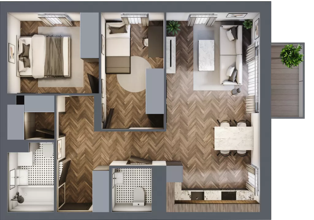 3 pokoje, mieszkanie 62,58 m², piętro 8, oferta nr M143, Osiedle Św. Barbary, Tarnobrzeg, Siarkowiec, ul. Świętej Barbary 9a