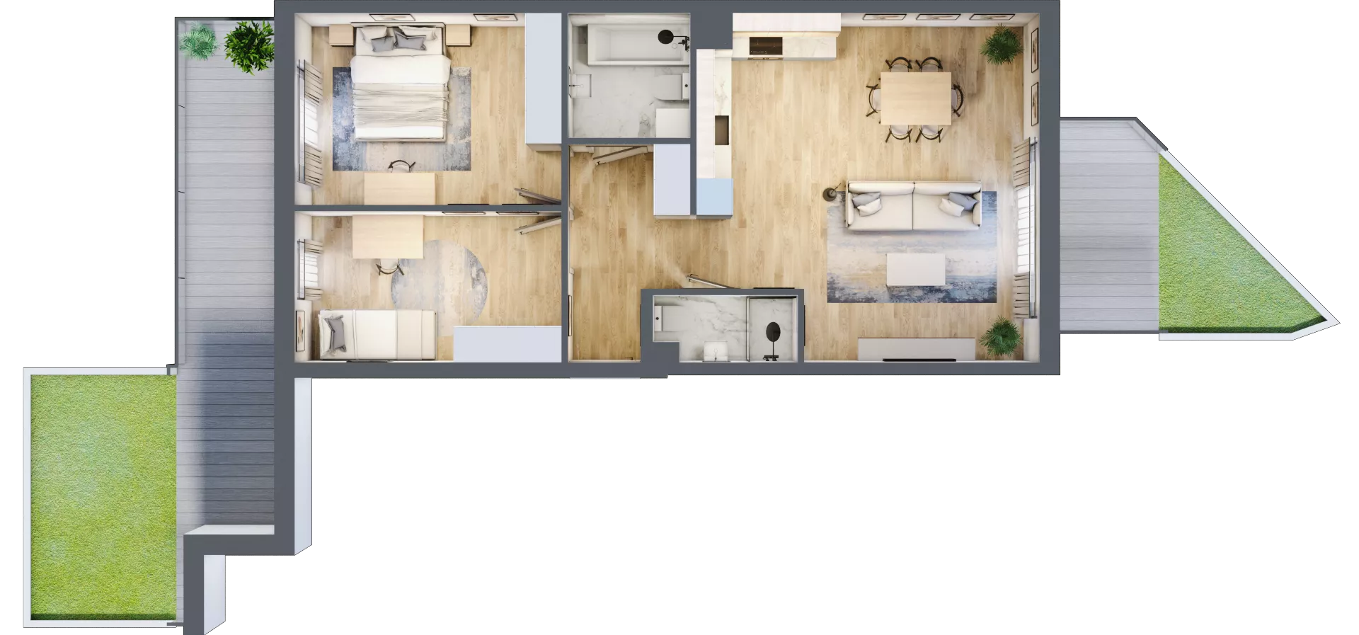 3 pokoje, mieszkanie 68,34 m², parter, oferta nr 6-1, Osiedle Bella Vista Etap V, Kielce, Ostra Górka, ul. Generała Andersa / Wojska Polskiego