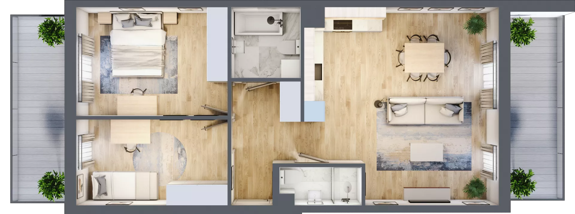 3 pokoje, mieszkanie 68,34 m², piętro 2, oferta nr 6-9, Osiedle Bella Vista Etap V, Kielce, Ostra Górka, ul. Generała Andersa / Wojska Polskiego