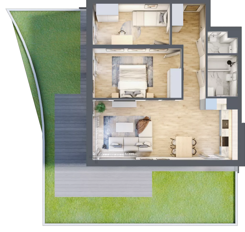 3 pokoje, mieszkanie 60,21 m², parter, oferta nr 6-27, Osiedle Bella Vista Etap V, Kielce, Ostra Górka, ul. Generała Andersa / Wojska Polskiego