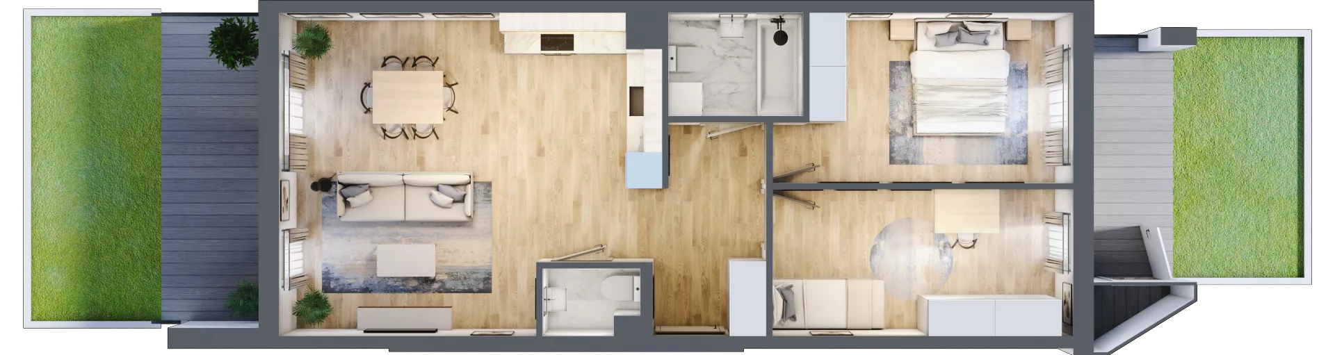 3 pokoje, mieszkanie 67,23 m², parter, oferta nr 7-1, Osiedle Bella Vista Etap V, Kielce, Ostra Górka, ul. Generała Andersa / Wojska Polskiego