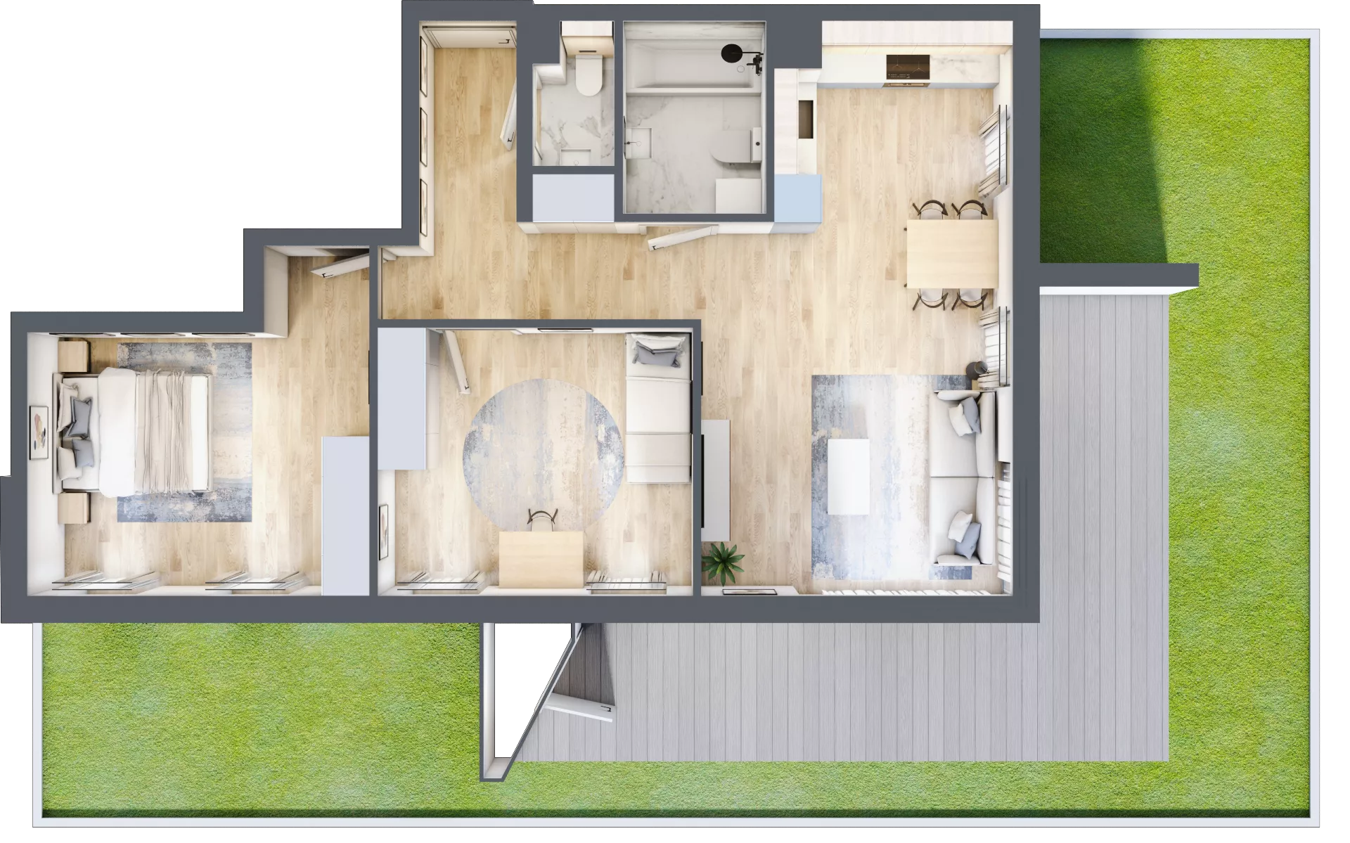 3 pokoje, mieszkanie 69,18 m², parter, oferta nr 7-4, Osiedle Bella Vista Etap V, Kielce, Ostra Górka, ul. Generała Andersa / Wojska Polskiego