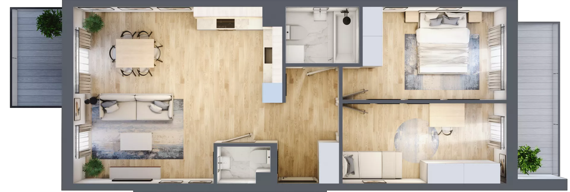 3 pokoje, mieszkanie 67,23 m², piętro 1, oferta nr 7-5, Osiedle Bella Vista Etap V, Kielce, Ostra Górka, ul. Generała Andersa / Wojska Polskiego