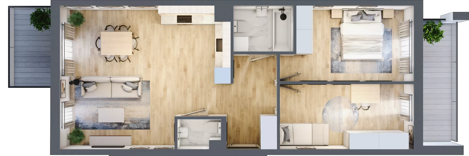 3 pokoje, mieszkanie 67,23 m², piętro 2, oferta nr 7-9, Osiedle Bella Vista Etap V, Kielce, Ostra Górka, ul. Generała Andersa / Wojska Polskiego