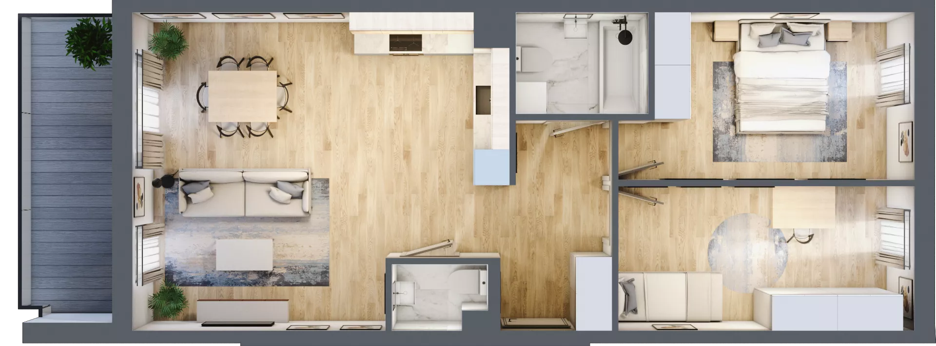 3 pokoje, mieszkanie 67,23 m², piętro 3, oferta nr 7-13, Osiedle Bella Vista Etap V, Kielce, Ostra Górka, ul. Generała Andersa / Wojska Polskiego