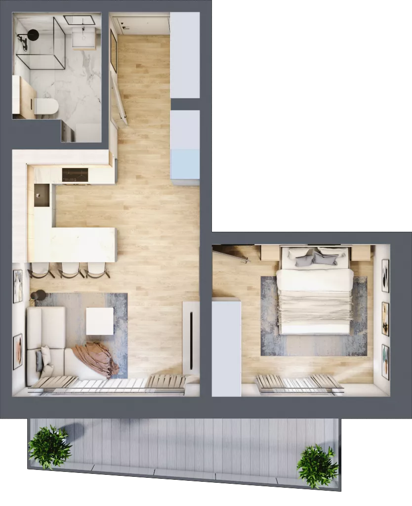 2 pokoje, apartament inwestycyjny 42,29 m², piętro 1, oferta nr 11, Lemko Residence, Krynica-Zdrój, ul. Józefa Piłsudskiego