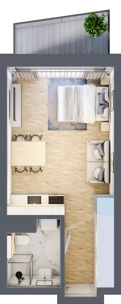1 pokój, apartament inwestycyjny 28,22 m², piętro 3, oferta nr 29, Lemko Residence, Krynica-Zdrój, ul. Józefa Piłsudskiego