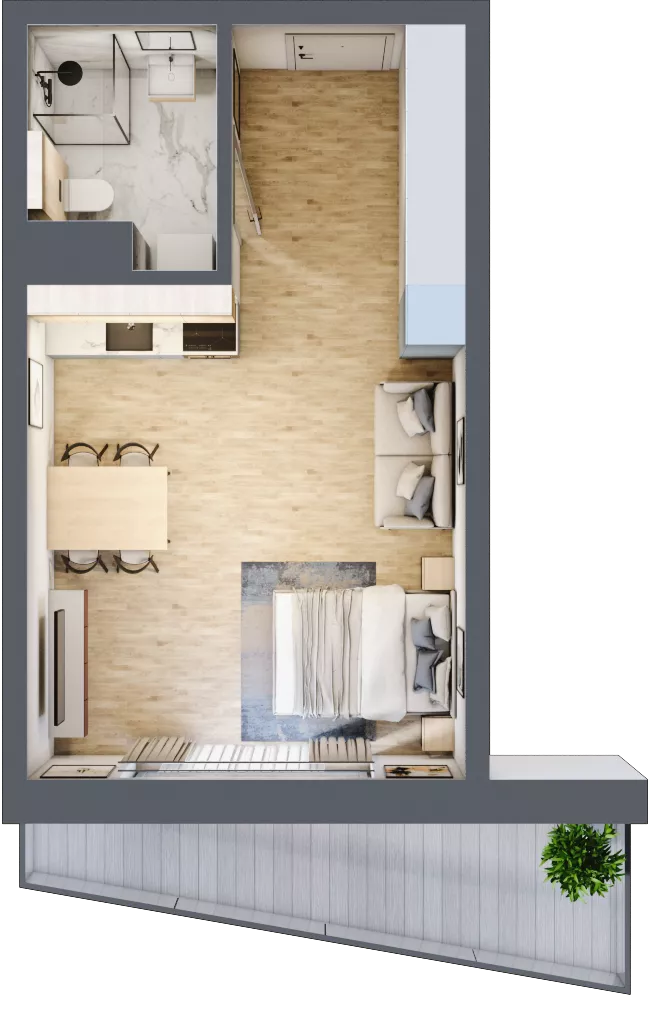 1 pokój, apartament inwestycyjny 30,46 m², piętro 3, oferta nr 24, Lemko Residence, Krynica-Zdrój, ul. Józefa Piłsudskiego