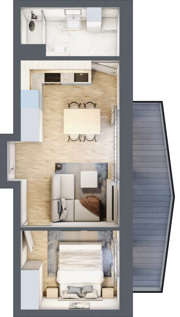 2 pokoje, apartament inwestycyjny 41,80 m², piętro 1, oferta nr 10, Lemko Residence, Krynica-Zdrój, ul. Józefa Piłsudskiego