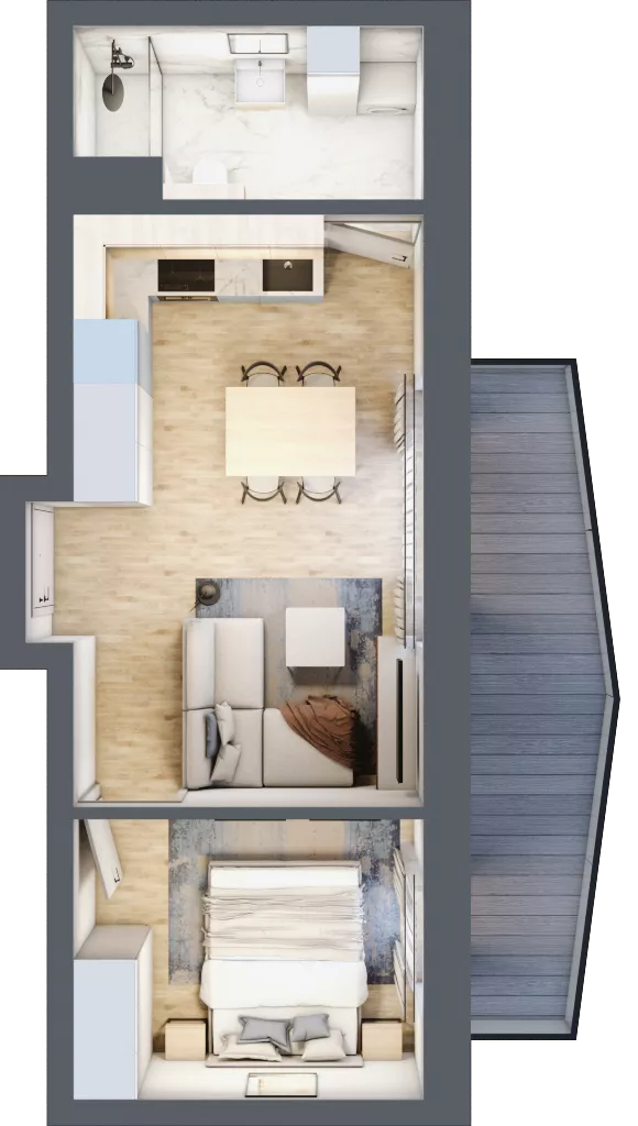 2 pokoje, apartament inwestycyjny 41,80 m², piętro 2, oferta nr 21, Lemko Residence, Krynica-Zdrój, ul. Józefa Piłsudskiego