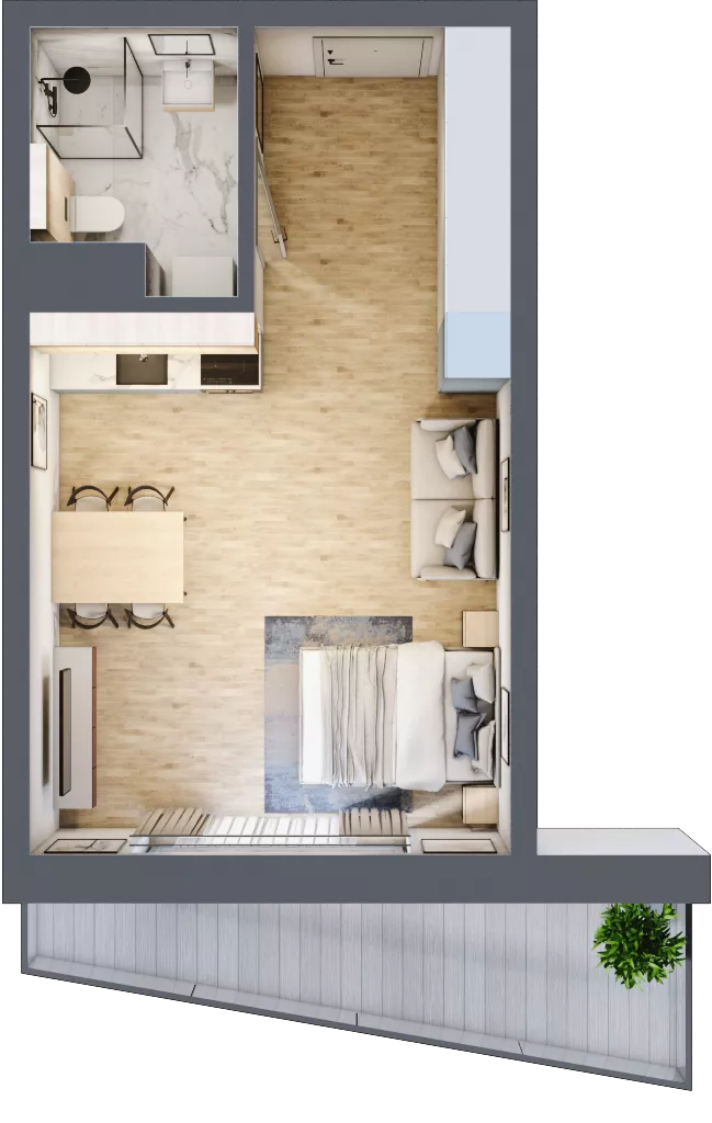 1 pokój, apartament inwestycyjny 30,46 m², piętro 2, oferta nr 13, Lemko Residence, Krynica-Zdrój, ul. Józefa Piłsudskiego