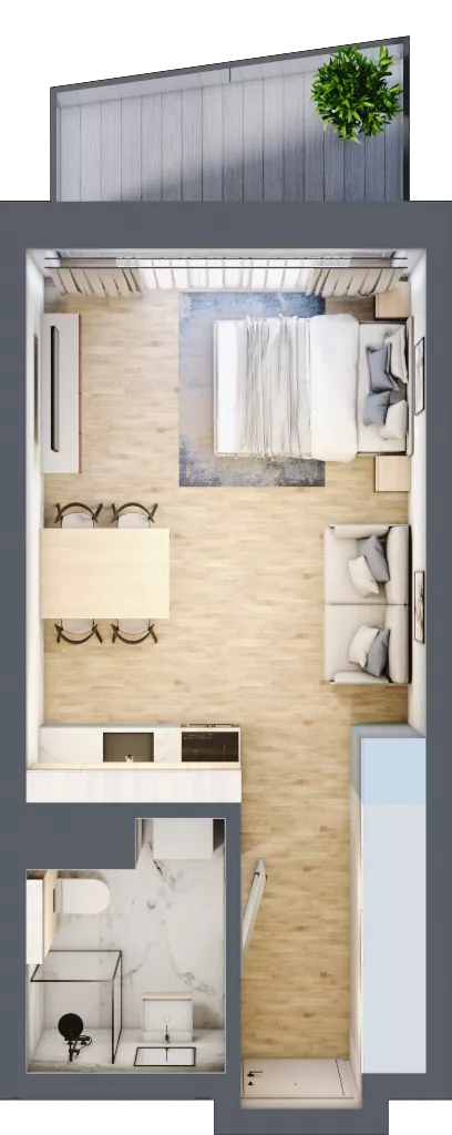 1 pokój, apartament inwestycyjny 28,22 m², piętro 1, oferta nr 7, Lemko Residence, Krynica-Zdrój, ul. Józefa Piłsudskiego