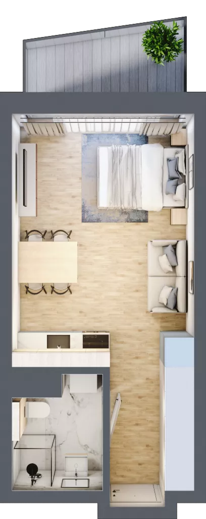 1 pokój, apartament inwestycyjny 28,22 m², piętro 1, oferta nr 5, Lemko Residence, Krynica-Zdrój, ul. Józefa Piłsudskiego