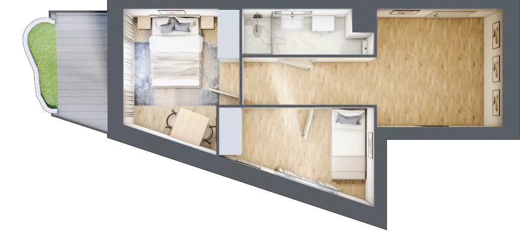 3 pokoje, apartament 56,13 m², parter, oferta nr A.0.1, Cisha, Dziwnów, ul. Kaprala Koniecznego 3
