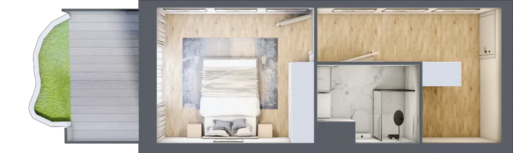 2 pokoje, mieszkanie 40,07 m², parter, oferta nr A.0.4, Cisha, Dziwnów, ul. Kaprala Koniecznego 3