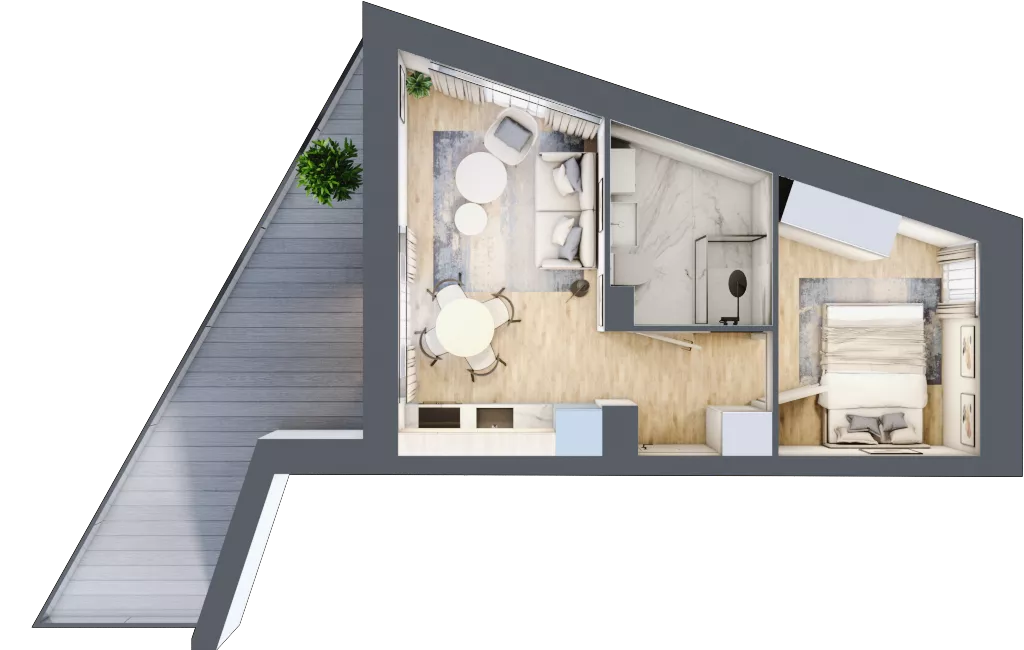 2 pokoje, mieszkanie 29,42 m², piętro 2, oferta nr A.2.20, Cisha, Dziwnów, ul. Kaprala Koniecznego 3