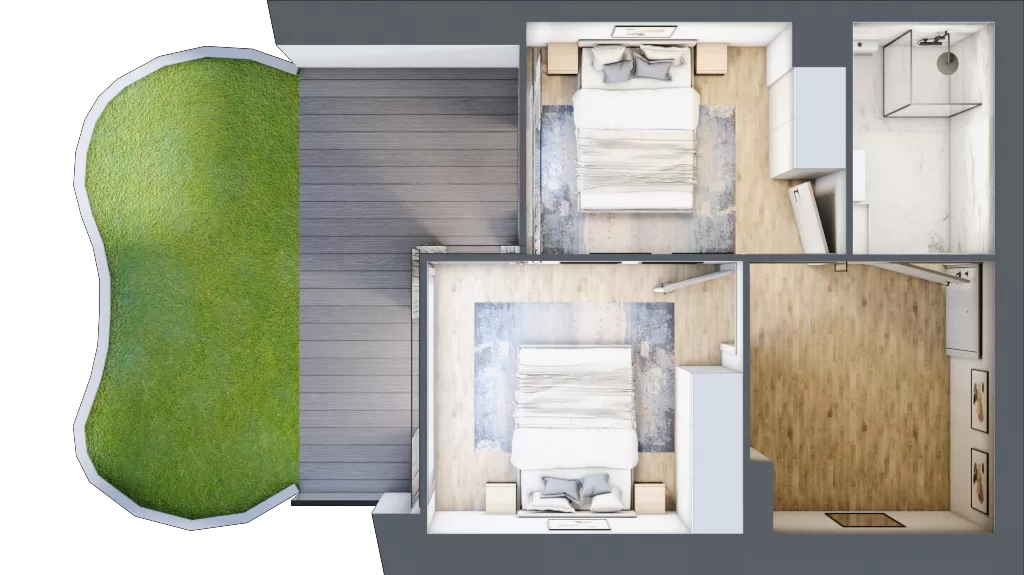 3 pokoje, apartament 49,22 m², parter, oferta nr B.0.1, Cisha, Dziwnów, ul. Kaprala Koniecznego 3