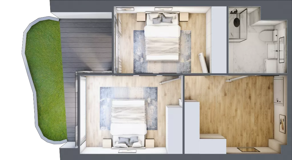 3 pokoje, apartament 66,41 m², parter, oferta nr B.0.4, Cisha, Dziwnów, ul. Kaprala Koniecznego 3