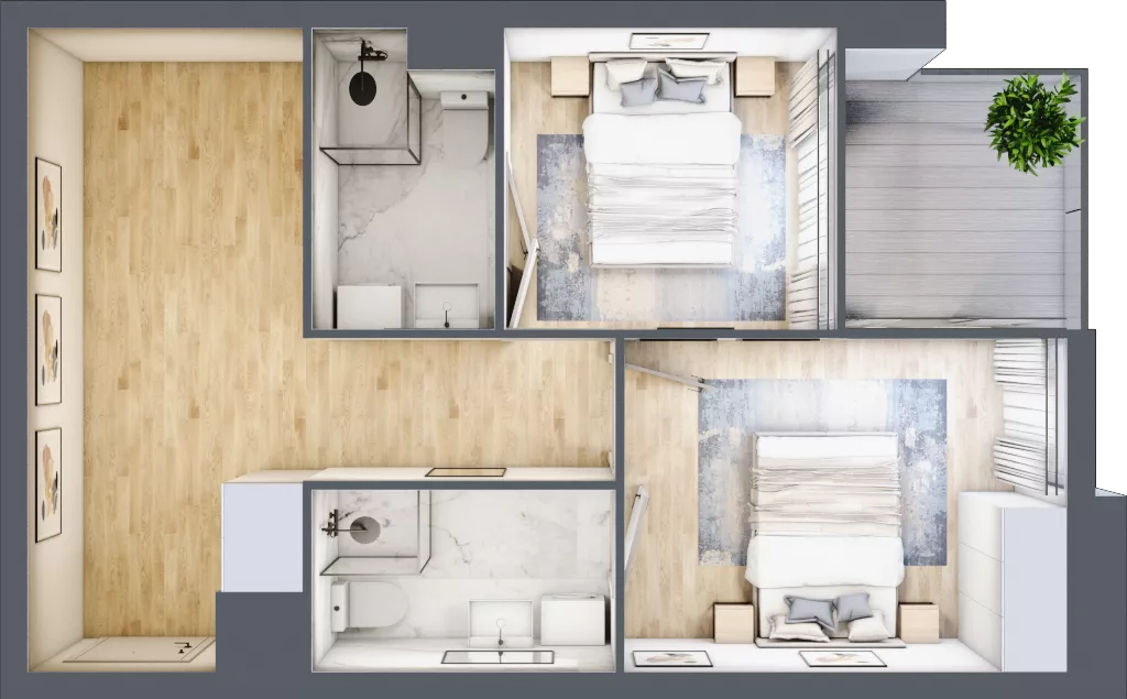 3 pokoje, mieszkanie 74,08 m², parter, oferta nr C.0.3, Cisha, Dziwnów, ul. Kaprala Koniecznego 3