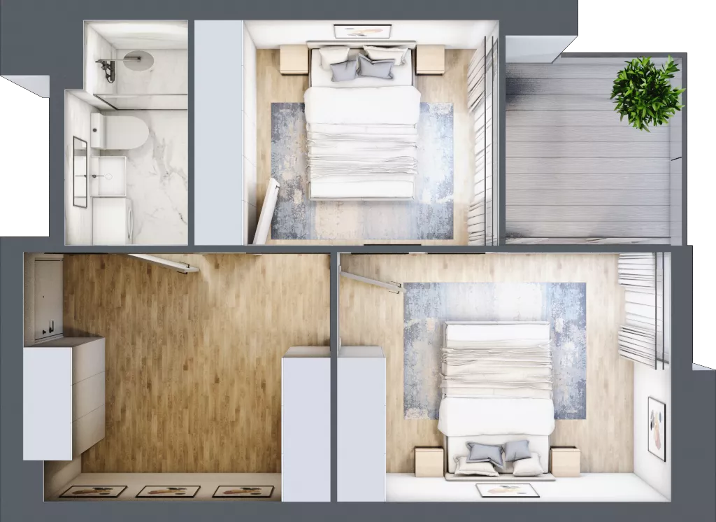 3 pokoje, mieszkanie 58,51 m², parter, oferta nr C.0.4, Cisha, Dziwnów, ul. Kaprala Koniecznego 3