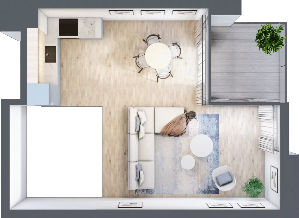 3 pokoje, mieszkanie 58,51 m², parter, oferta nr C.0.4, Cisha, Dziwnów, ul. Kaprala Koniecznego 3