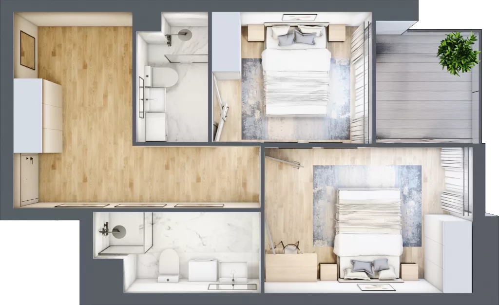 3 pokoje, mieszkanie 70,28 m², parter, oferta nr C.0.5, Cisha, Dziwnów, ul. Kaprala Koniecznego 3