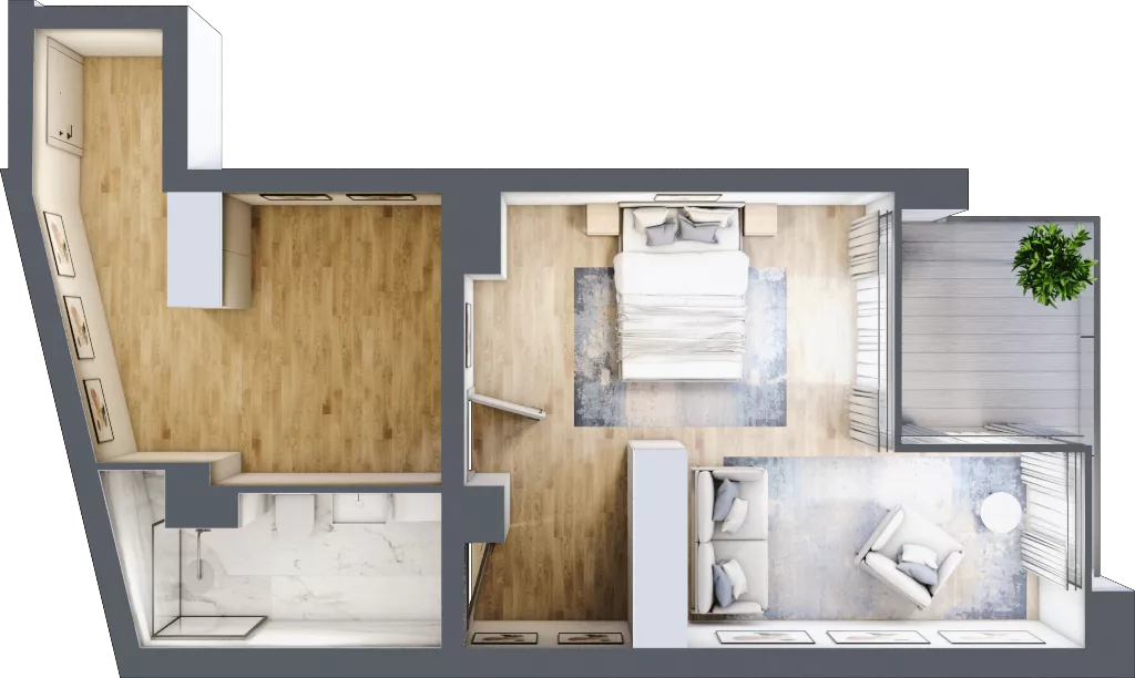 3 pokoje, apartament 71,07 m², parter, oferta nr C.0.6, Cisha, Dziwnów, ul. Kaprala Koniecznego 3