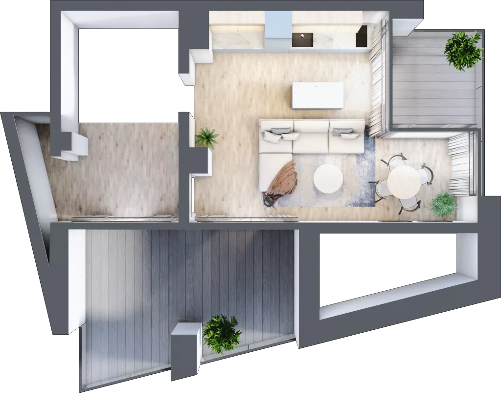 3 pokoje, apartament 71,07 m², parter, oferta nr C.0.6, Cisha, Dziwnów, ul. Kaprala Koniecznego 3