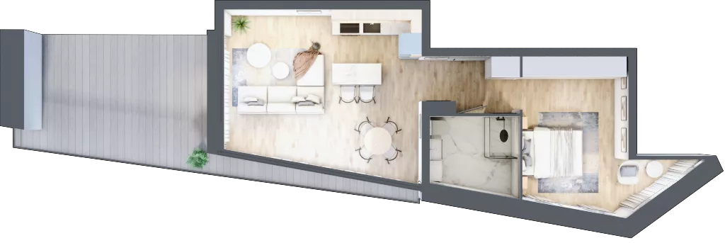 2 pokoje, mieszkanie 48,04 m², piętro 2, oferta nr C.2.15, Cisha, Dziwnów, ul. Kaprala Koniecznego 3