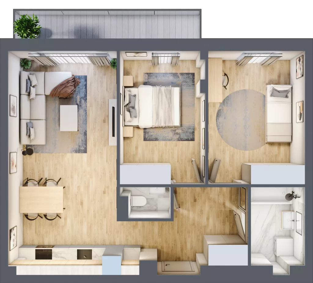 3 pokoje, apartament 61,91 m², piętro 1, oferta nr G8, Piano Park bud. G, Suwałki, Czarnoziem, ul. Witolda "Rotmistrza" Pileckiego