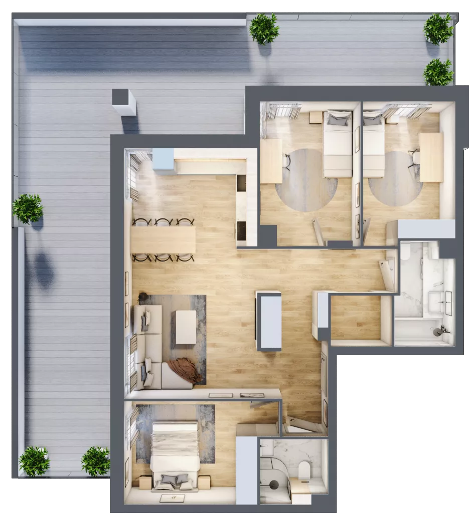 4 pokoje, mieszkanie 81,10 m², parter, oferta nr 2, Słoneczne Tarasy II, Suwałki, ul. Sportowa