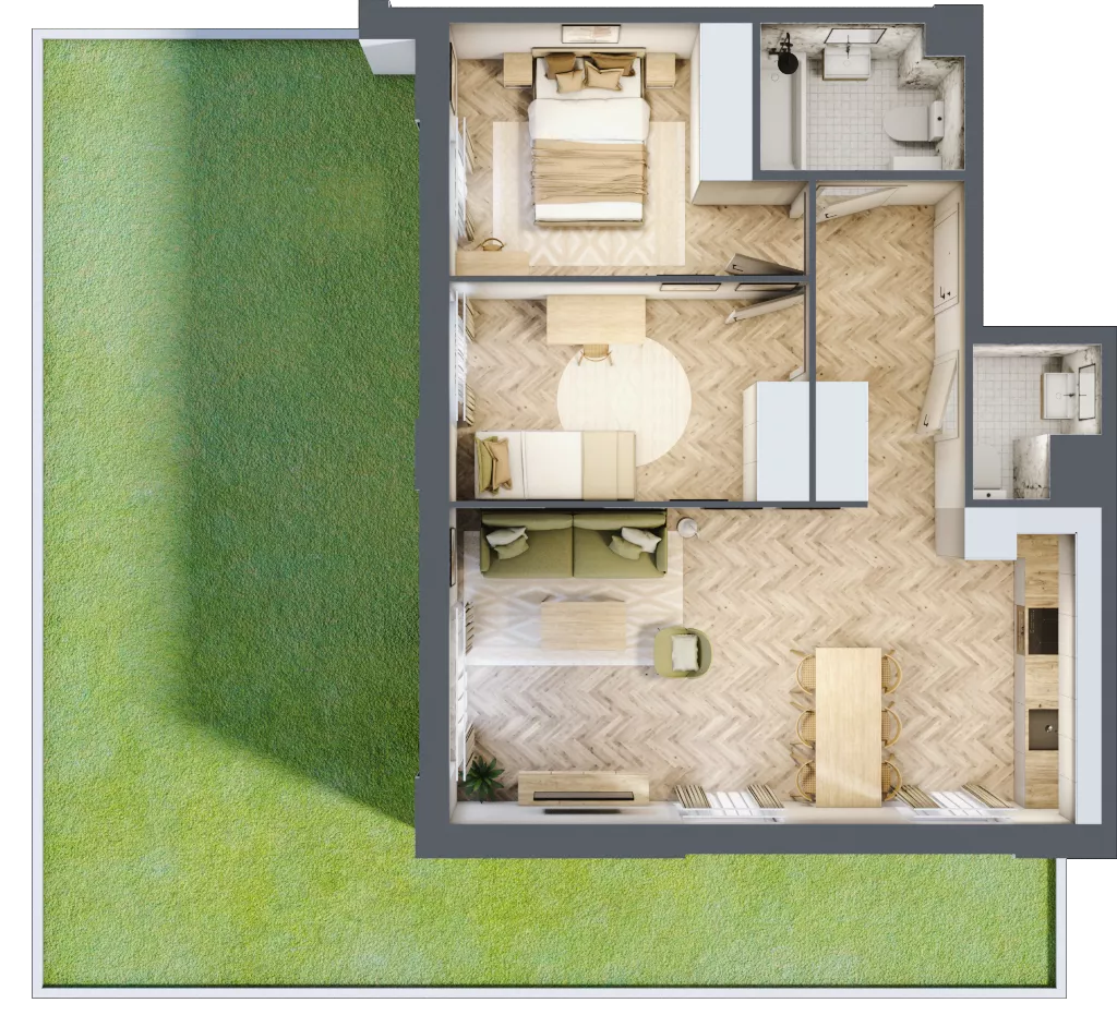 3 pokoje, mieszkanie 61,03 m², parter, oferta nr 1.0.04, Rytelska, Gdańsk, Orunia Górna-Gdańsk Południe, ul. Rytelska