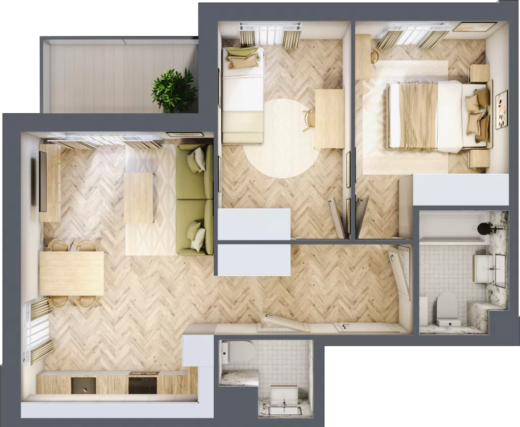 3 pokoje, mieszkanie 53,38 m², piętro 4, oferta nr 2.4.10, Rytelska, Gdańsk, Orunia Górna-Gdańsk Południe, ul. Rytelska