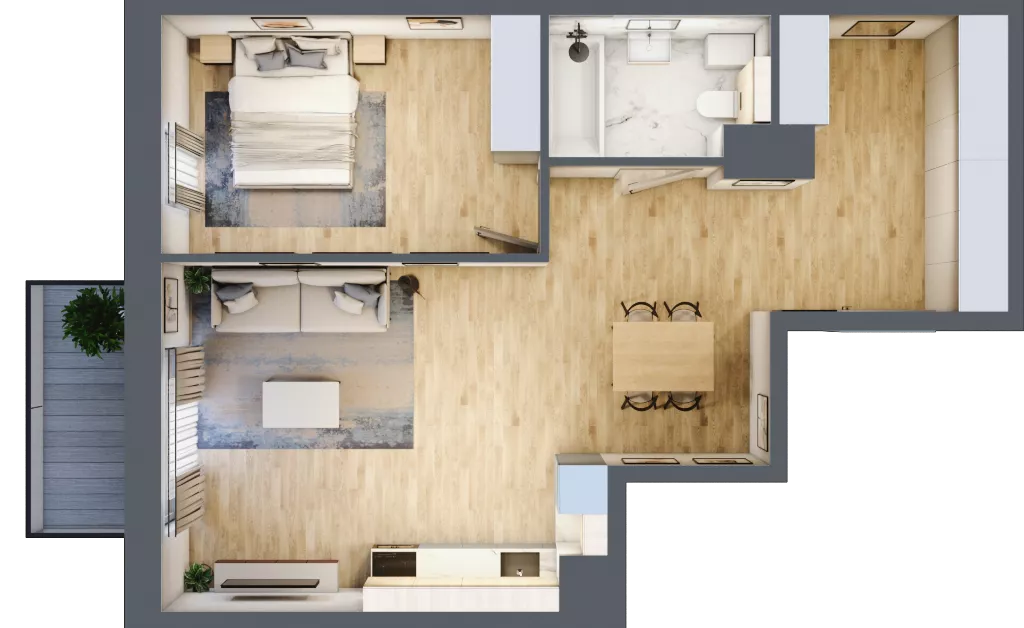 3 pokoje, mieszkanie 57,62 m², piętro 10, oferta nr C48, Maratońska 49, Łódź, Polesie, Retkinia, ul. Maratońska 49
