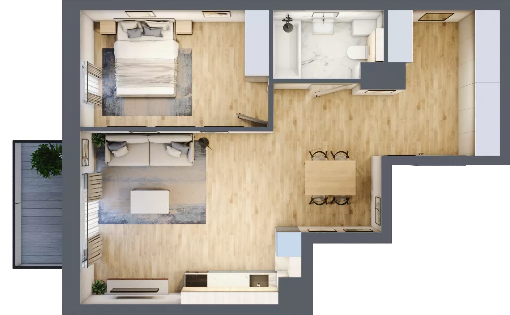 3 pokoje, mieszkanie 57,61 m², piętro 9, oferta nr C43, Maratońska 49, Łódź, Polesie, Retkinia, ul. Maratońska 49