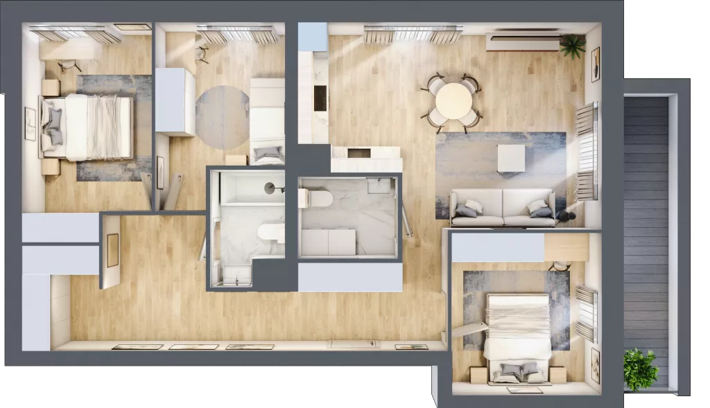 4 pokoje, apartament 81,35 m², parter, oferta nr I.0.1, Pryncypalna 66, Łódź, Górna, Chojny, ul. Pryncypalna 66