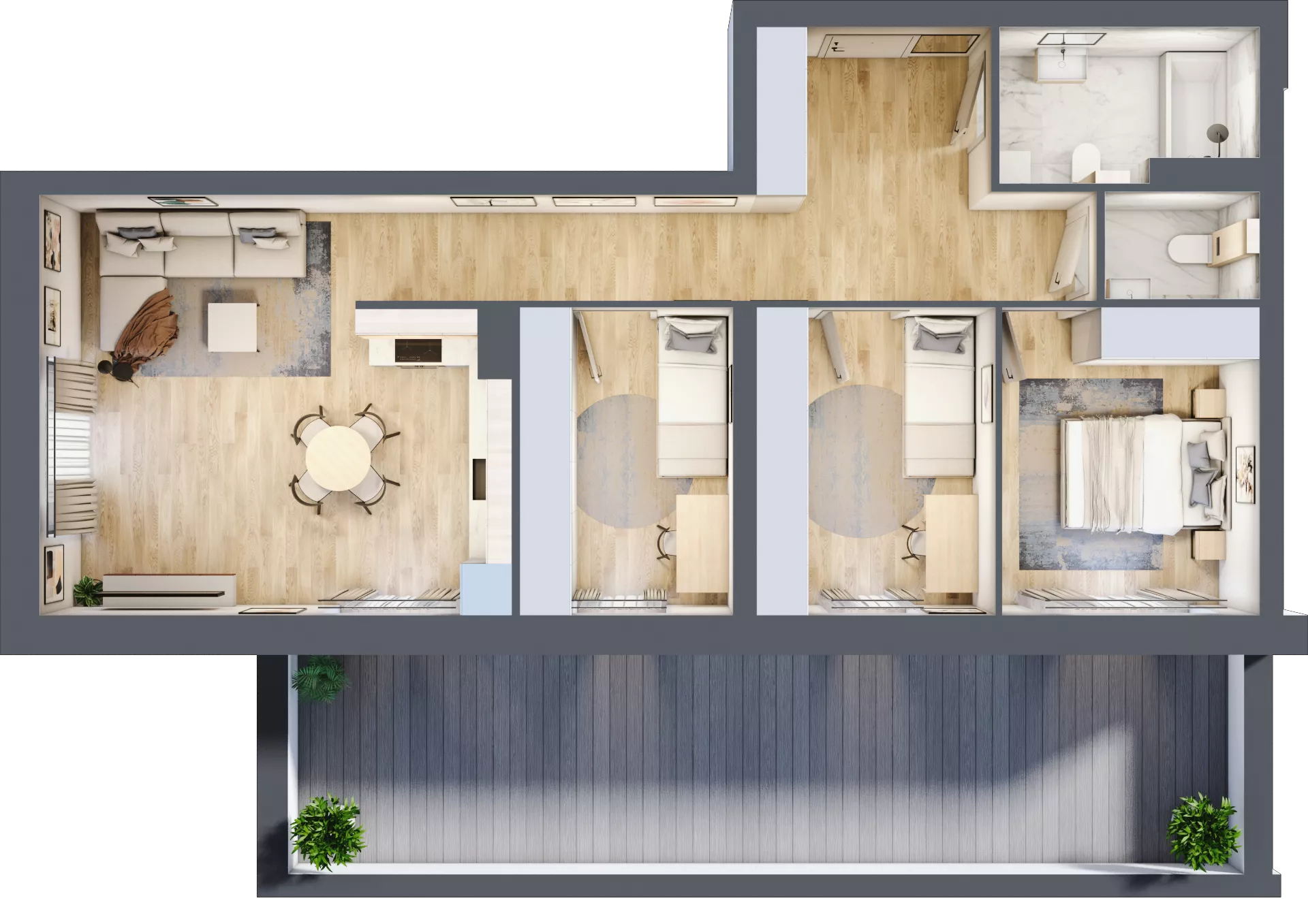 4 pokoje, apartament 77,60 m², parter, oferta nr II.0.6, Pryncypalna 66, Łódź, Górna, Chojny, ul. Pryncypalna 66