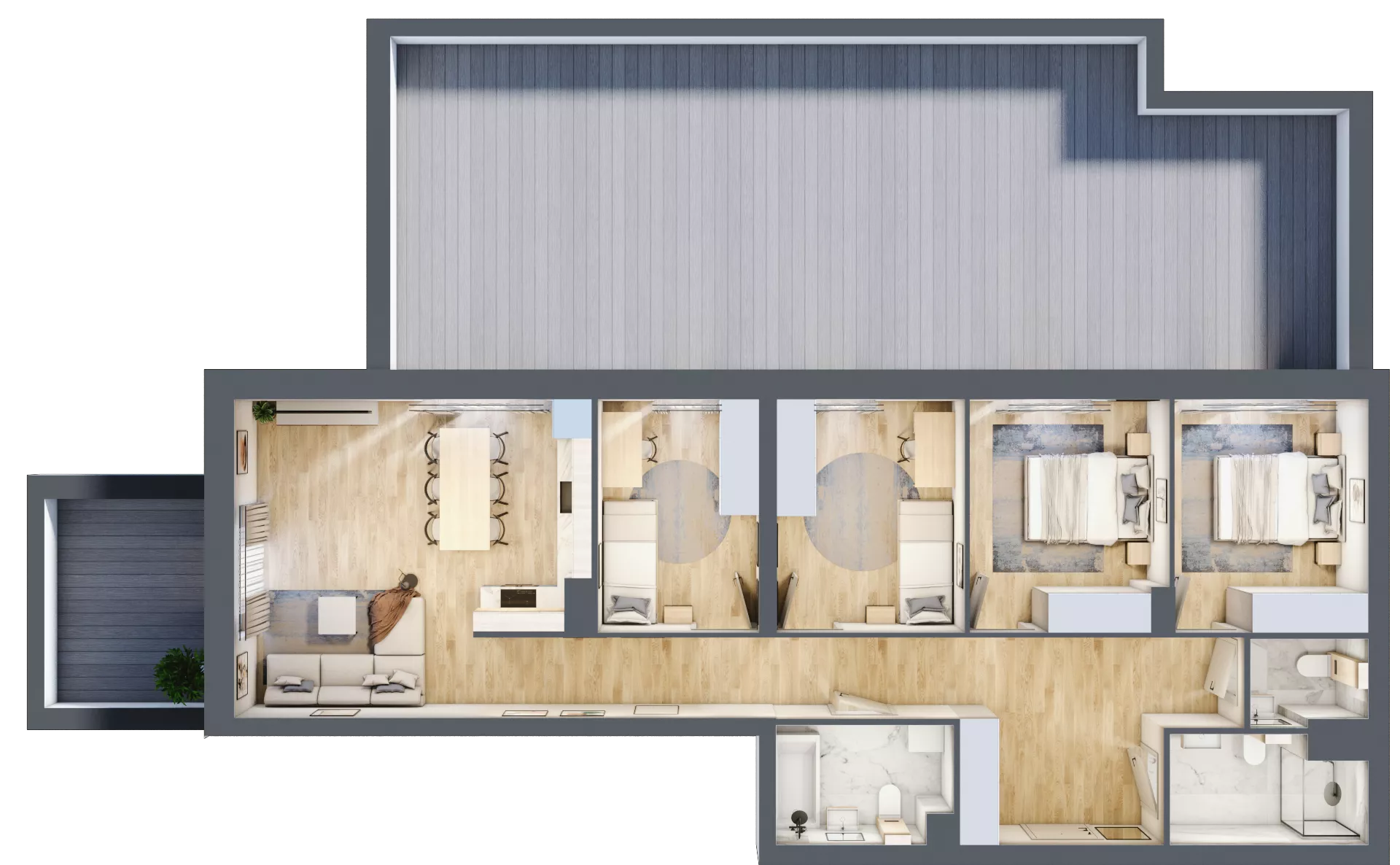 5 pokoi, apartament 98,39 m², parter, oferta nr II.0.8, Pryncypalna 66, Łódź, Górna, Chojny, ul. Pryncypalna 66