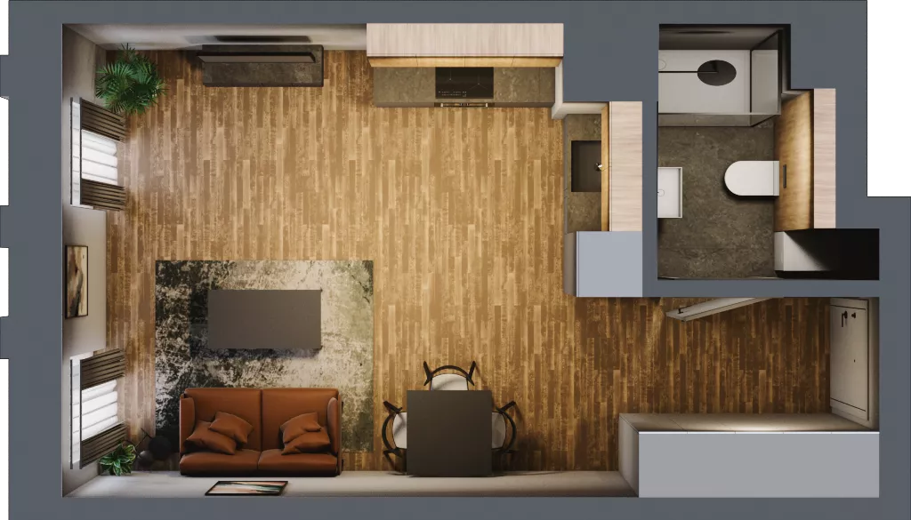 1 pokój, apartament 30,27 m², piętro 3, oferta nr 31, Folwark Scheiblera, Łódź, Widzew, ul. Tymienieckiego 33A