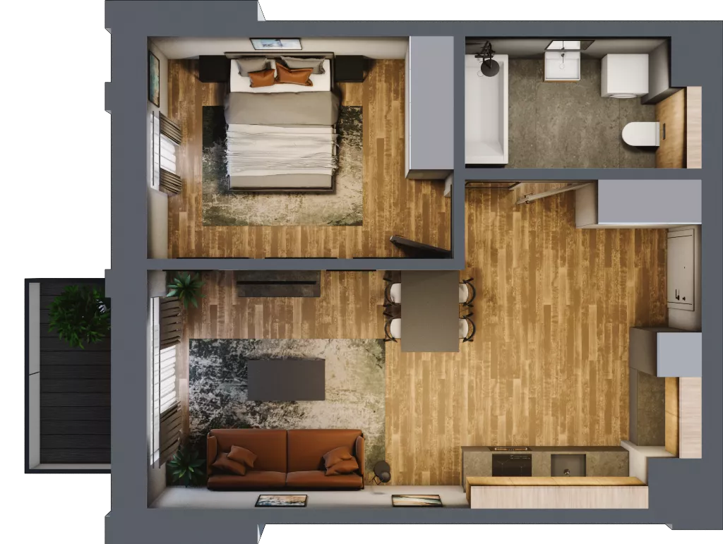 2 pokoje, apartament 45,58 m², piętro 1, oferta nr 149, Folwark Scheiblera, Łódź, Widzew, ul. Tymienieckiego 33A