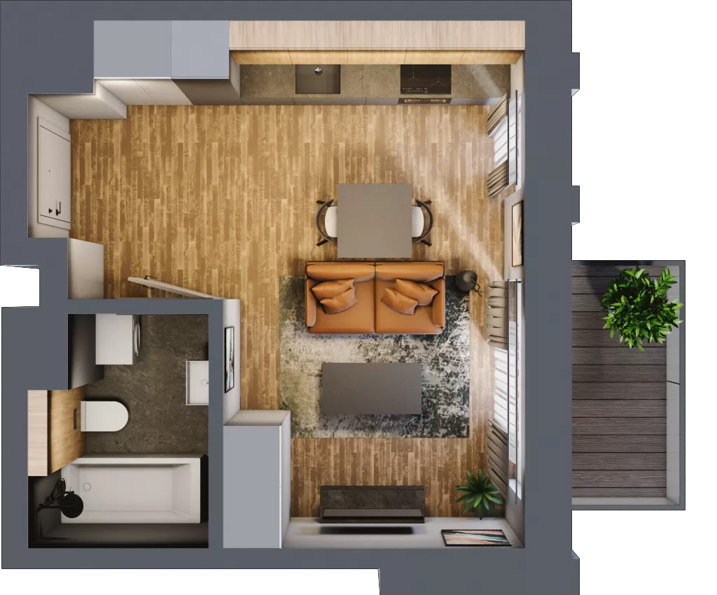 1 pokój, apartament 26,32 m², piętro 1, oferta nr 118, Folwark Scheiblera, Łódź, Widzew, ul. Tymienieckiego 33A