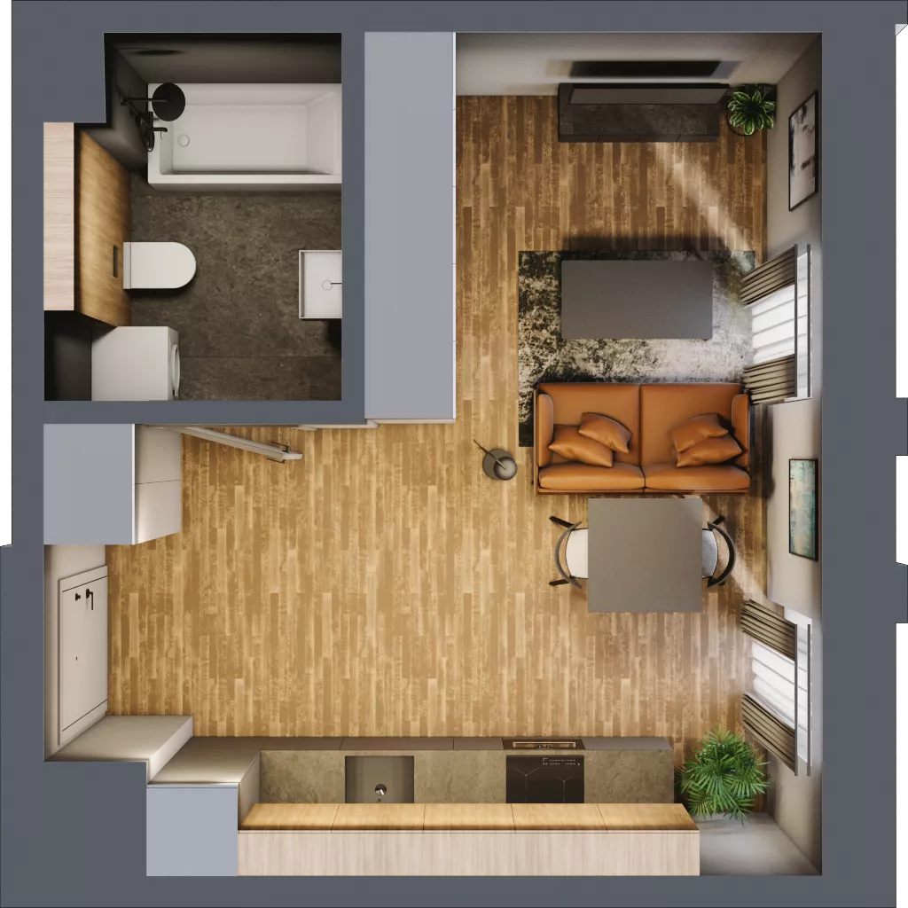 1 pokój, apartament 27,19 m², piętro 1, oferta nr 117, Folwark Scheiblera, Łódź, Widzew, ul. Tymienieckiego 33A