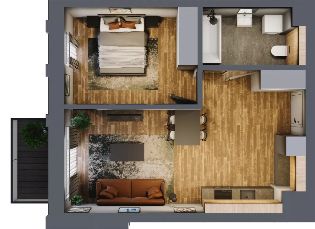 2 pokoje, apartament 45,72 m², piętro 1, oferta nr 147, Folwark Scheiblera, Łódź, Widzew, ul. Tymienieckiego 33A