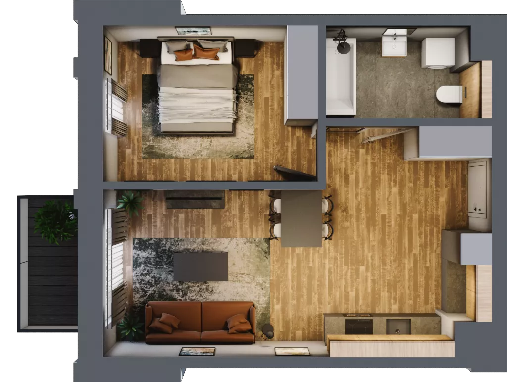 2 pokoje, apartament 45,58 m², piętro 2, oferta nr 161, Folwark Scheiblera, Łódź, Widzew, ul. Tymienieckiego 33A
