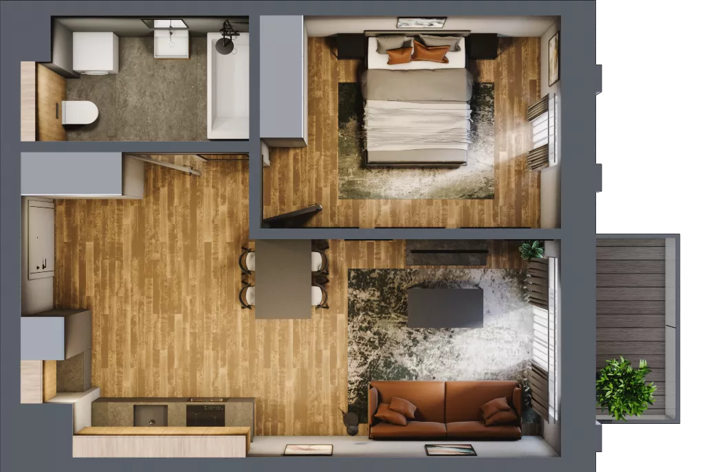 2 pokoje, apartament 43,68 m², piętro 2, oferta nr 200, Folwark Scheiblera, Łódź, Widzew, ul. Tymienieckiego 33A