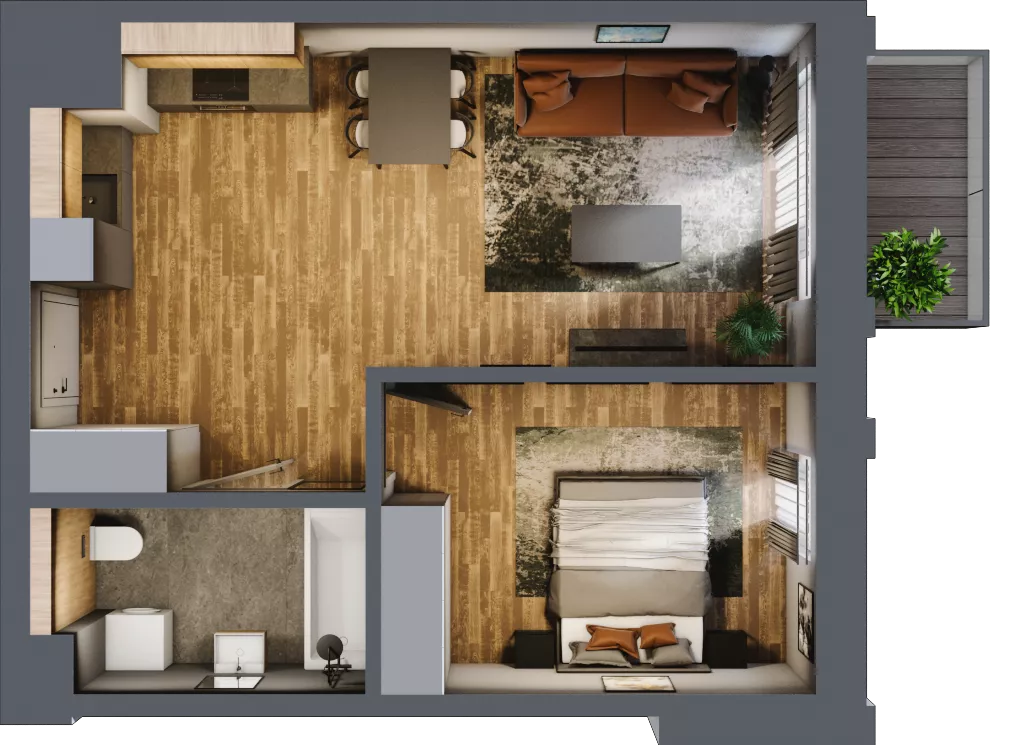 2 pokoje, apartament 45,59 m², piętro 2, oferta nr 198, Folwark Scheiblera, Łódź, Widzew, ul. Tymienieckiego 33A