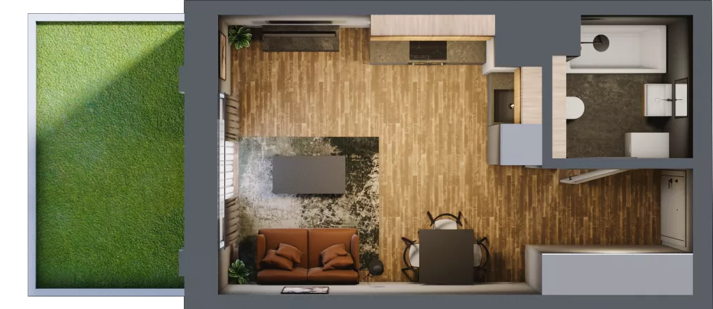 1 pokój, apartament 26,65 m², parter, oferta nr 44, Folwark Scheiblera, Łódź, Widzew, ul. Tymienieckiego 33A