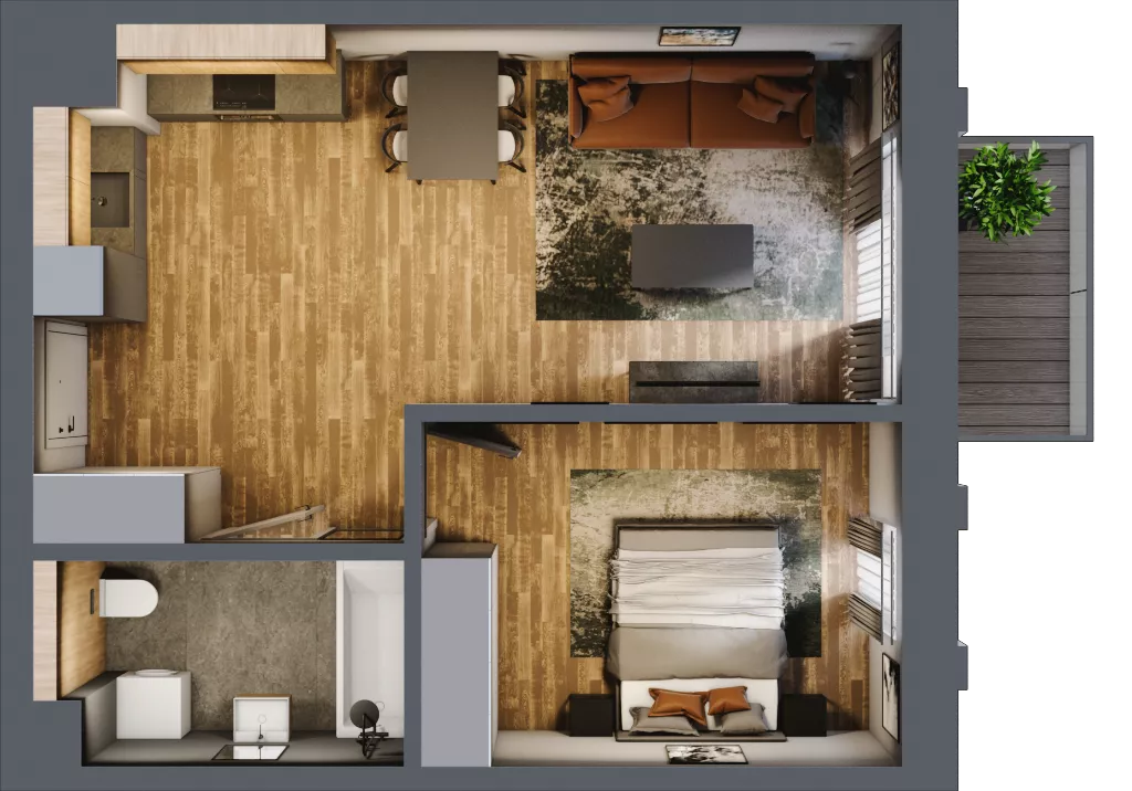 2 pokoje, apartament 45,79 m², piętro 3, oferta nr 168, Folwark Scheiblera, Łódź, Widzew, ul. Tymienieckiego 33A